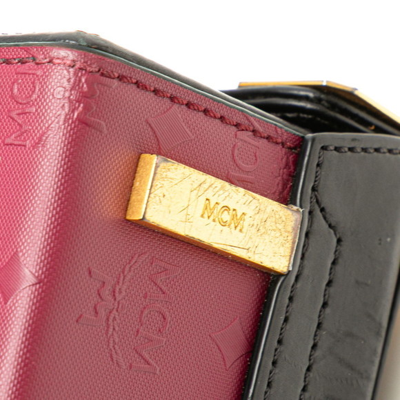 MCM Visetos Logogram Trunk Bag, 2-Way Shoulder Bag in Purple and Black Leather, - Picture 8 of 10